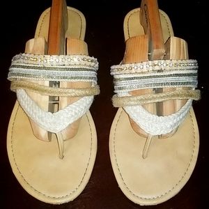 Black Rivet Flip Flops